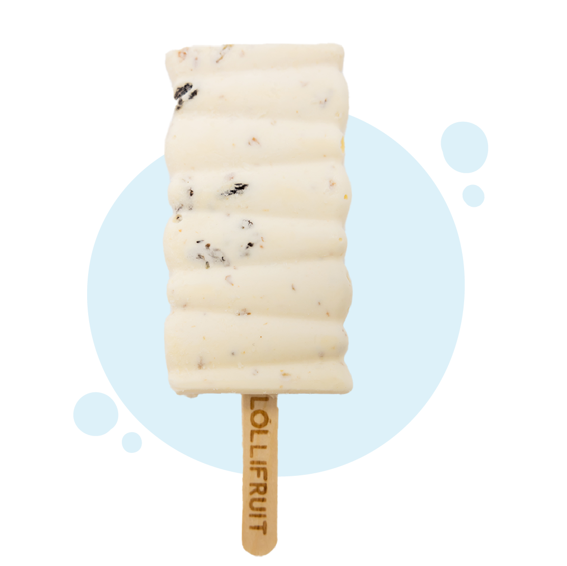 A lollipop that says lollifruit on it