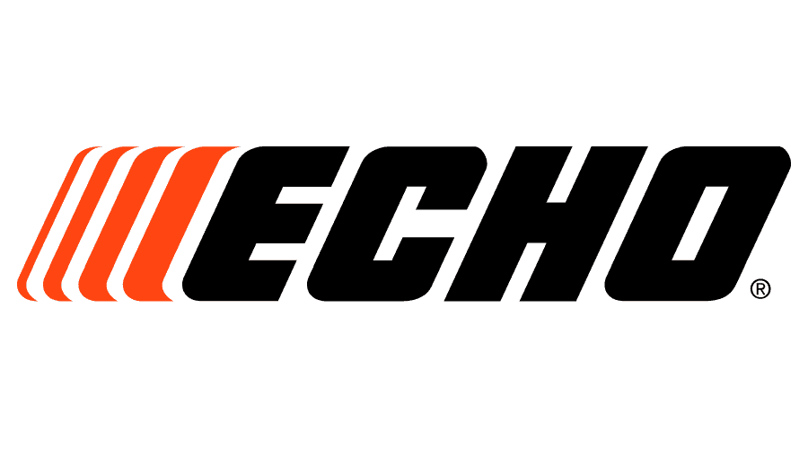 the echo logo is black and orange on a white background .