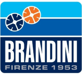 Logo Brandini Firenze con cerchi blu e arancioni e testo “Brandini Firenze 1953”.