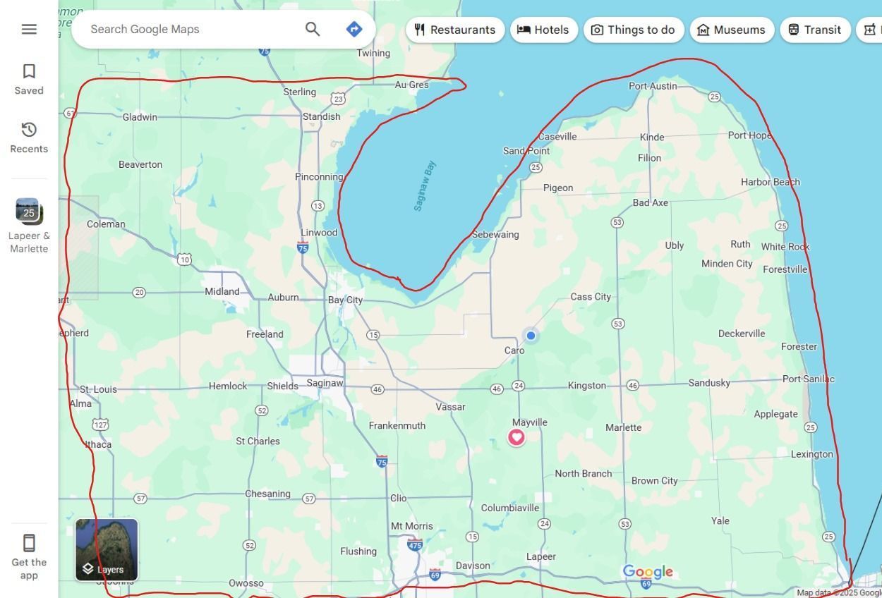 Thumb Region of Michigan is our Coverage Area