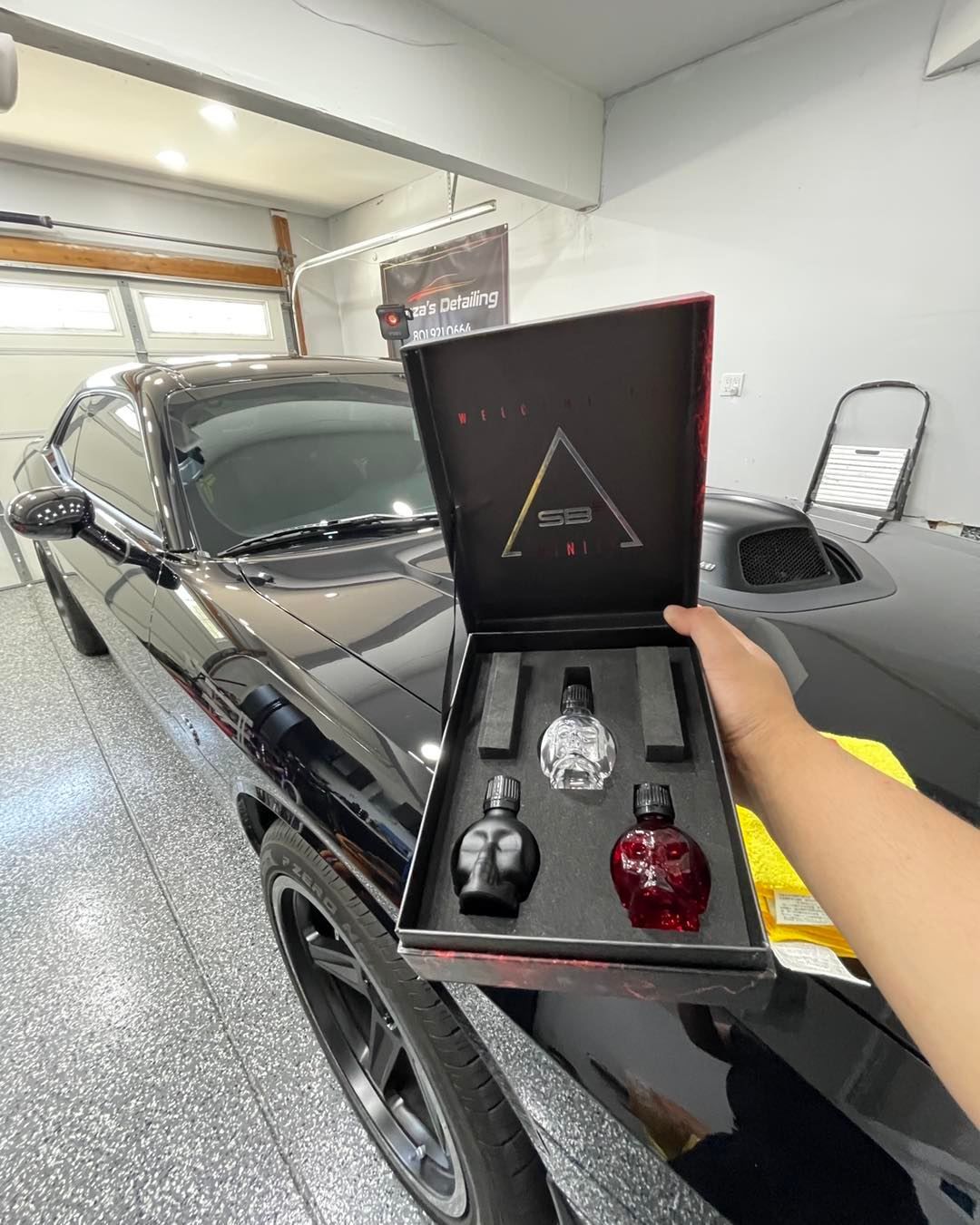 Professional detailer applying ceramic coating
