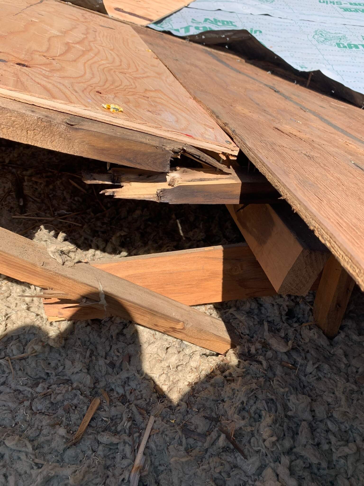 Yakima Roofing & Remodeling crew making major repairs to the roof structure.