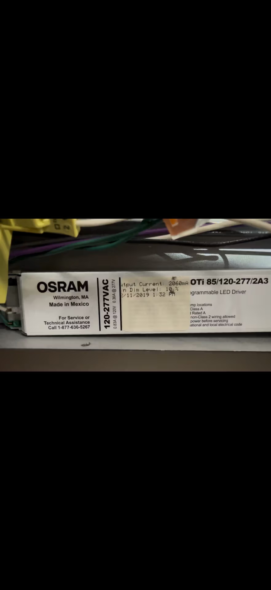 Label on a grey surface, 