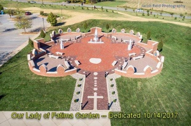 An aerial view of the lady of fatima garden