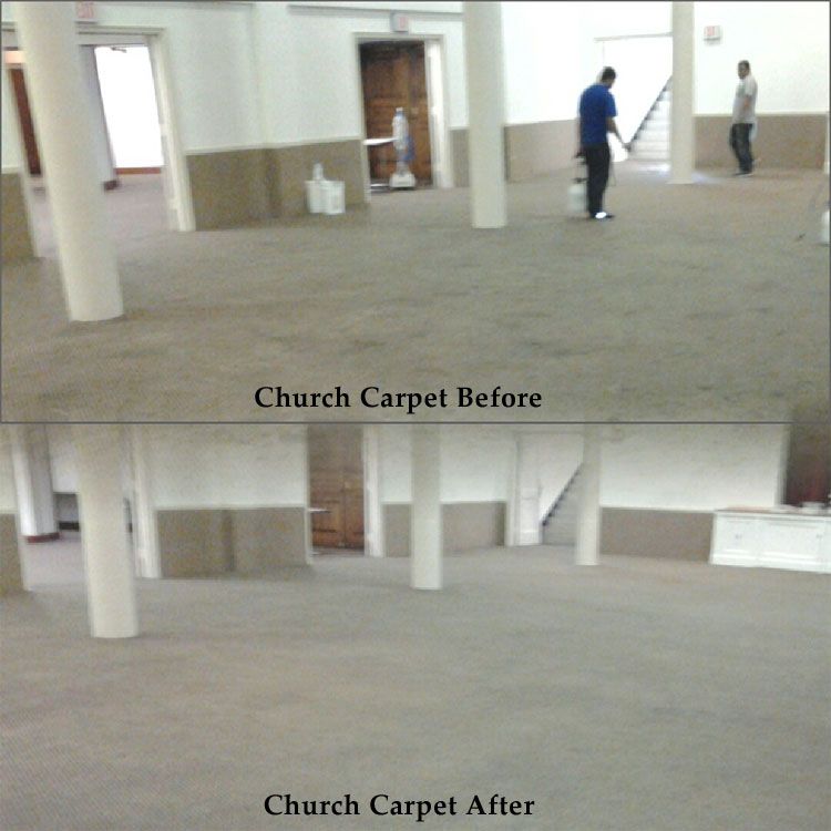 church carpet before after