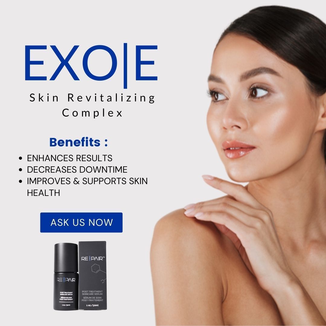 An exo e skin revitalizing complex ad with a woman