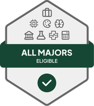 Badge with All Majors Eligible text 
