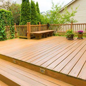 Wooden deck of family home