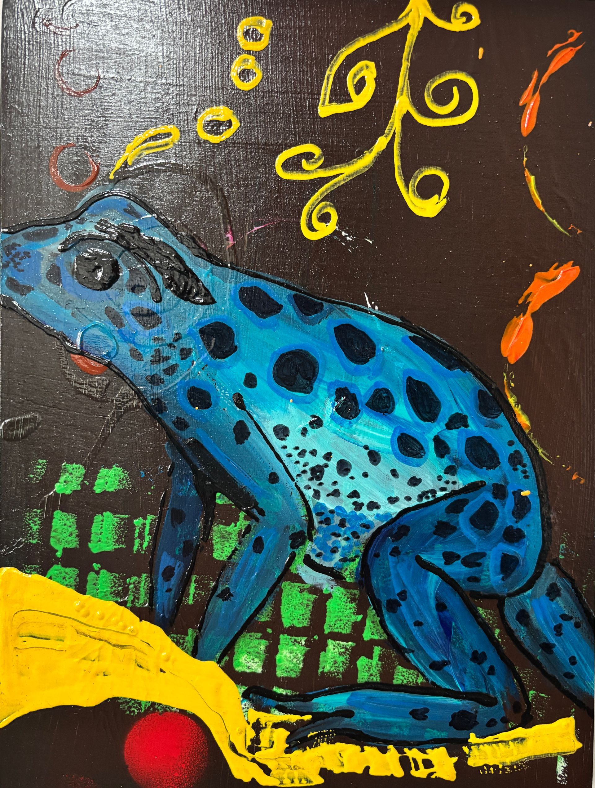 Blue - Amphibien
Acrylfarben und Spray auf Holz
18x25x2 cm