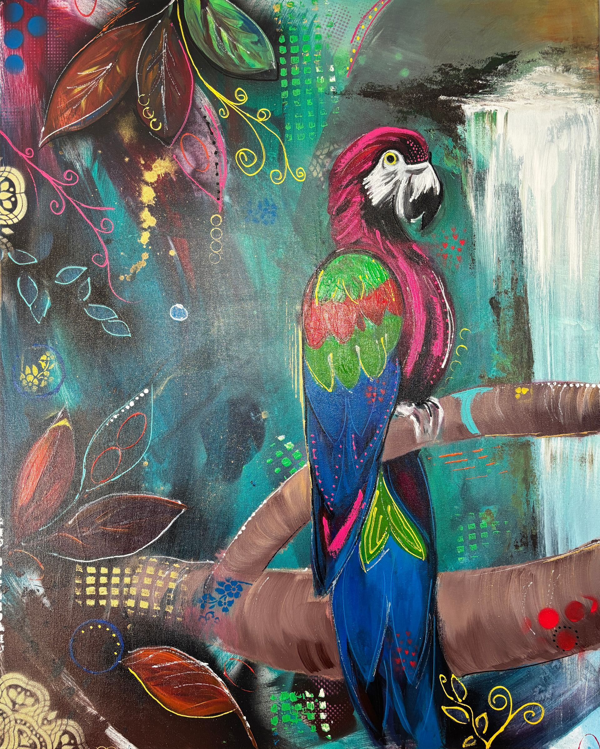 Lilac - Papagei im Dschungel 
100 x 80 x 2 cm
Einzeln oder als Duo