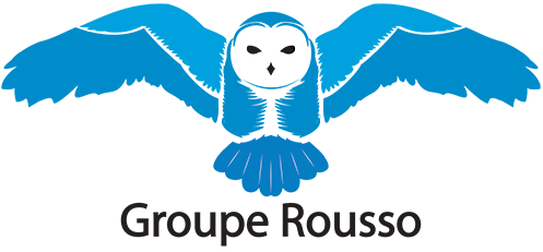 Le logo du groupe rousso montre un hibou aux ailes déployées