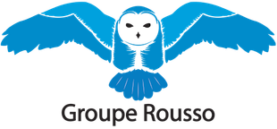 Le logo du groupe rousso montre un hibou aux ailes déployées