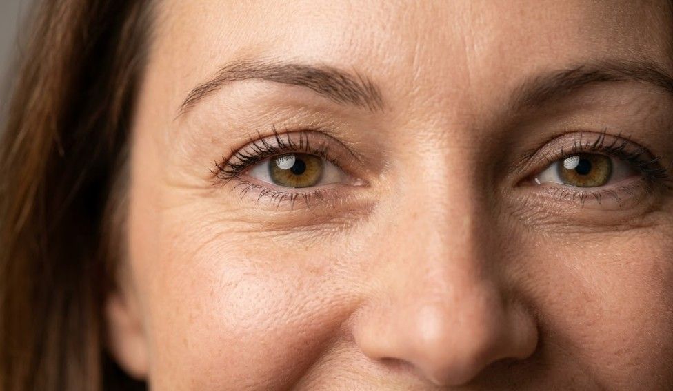 Natural smiling expression showing preserved facial movement and softened crow's feet lines following anti-wrinkle treatment in Nottingham