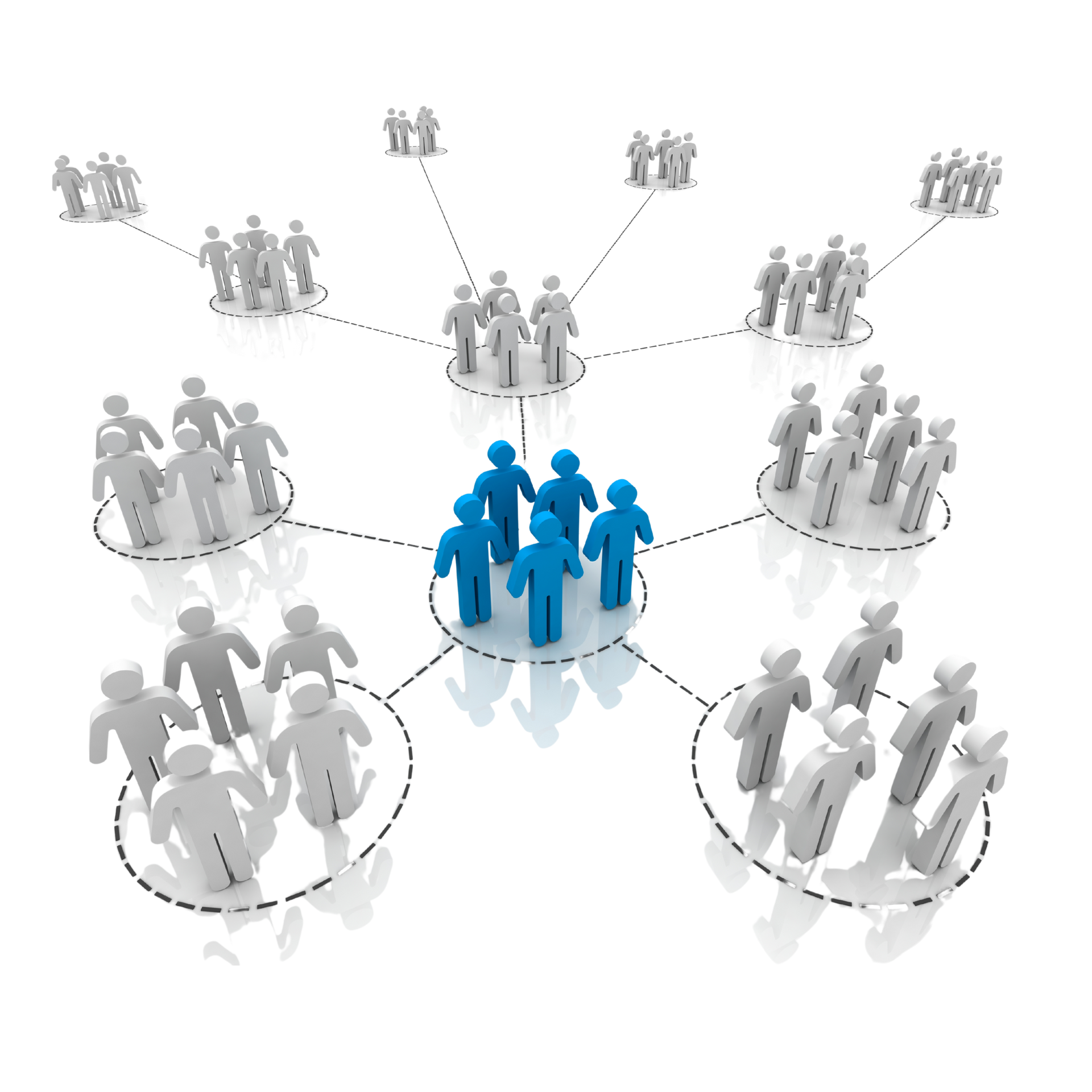 A group of people are connected to each other in a network.