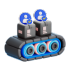 A robot with a bunch of blocks on top of it.