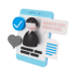 A 3d illustration of a person 's profile on a cell phone.