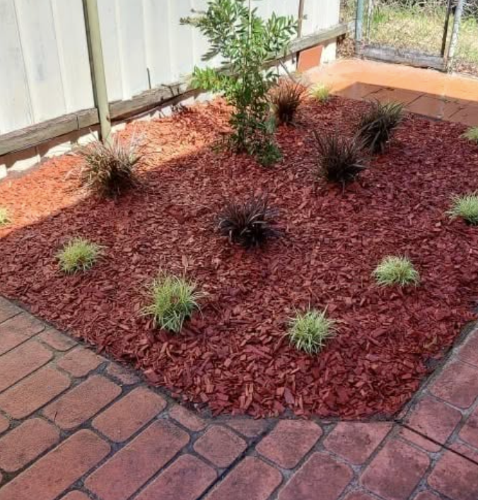 A garden with bark surrounding the trees— Amaze Lawn and Garden Care In Nelson Bay, NSW