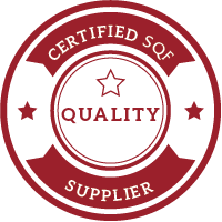 a certified quality supplier stamp with a star in the center .