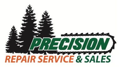 A logo for precision outdoor equipment and service