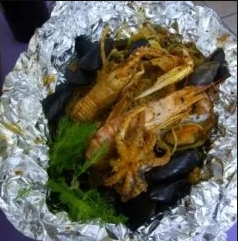 piatto a base di pesce fresco