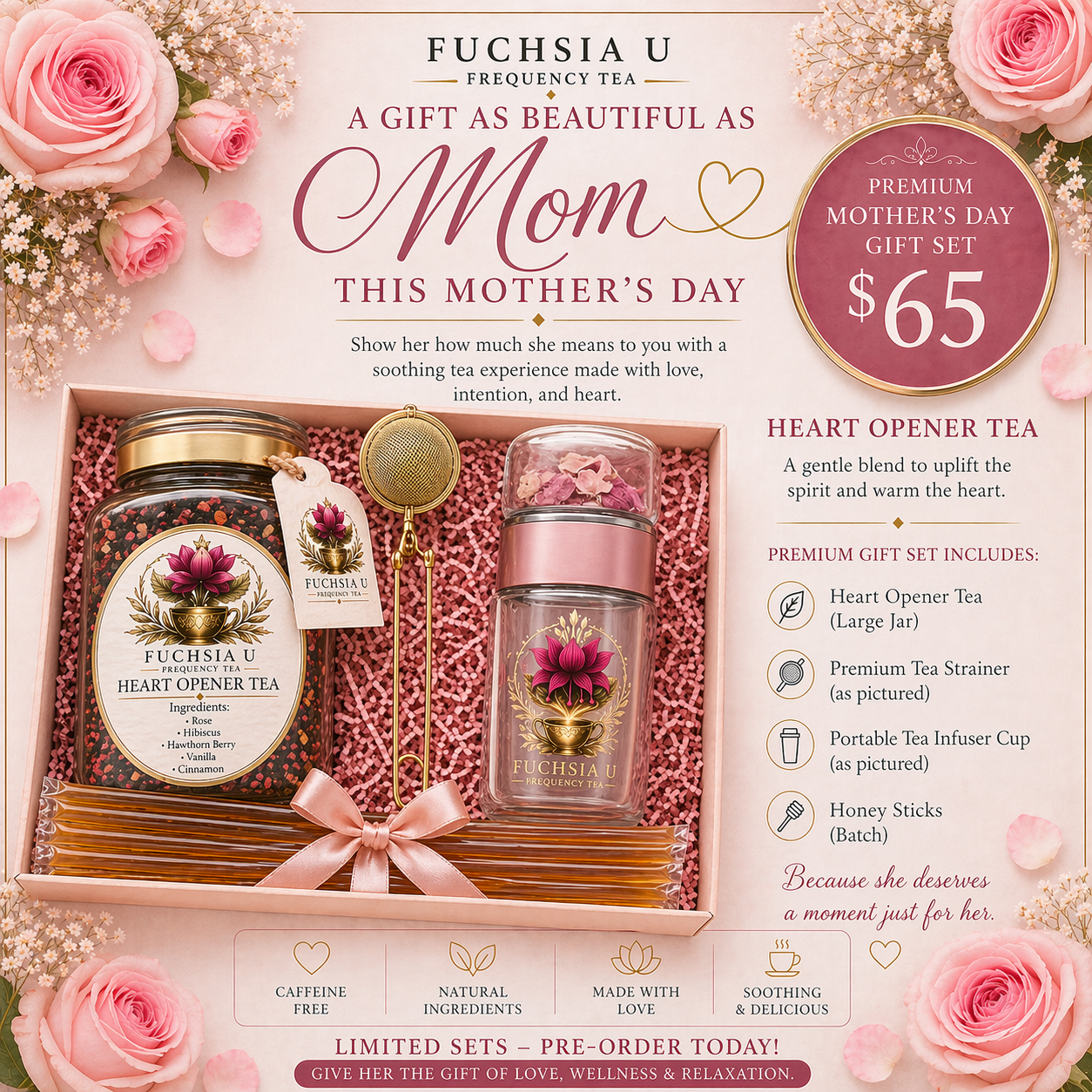 Fuchsia U Mother’s Day Heart Opener Gift Set