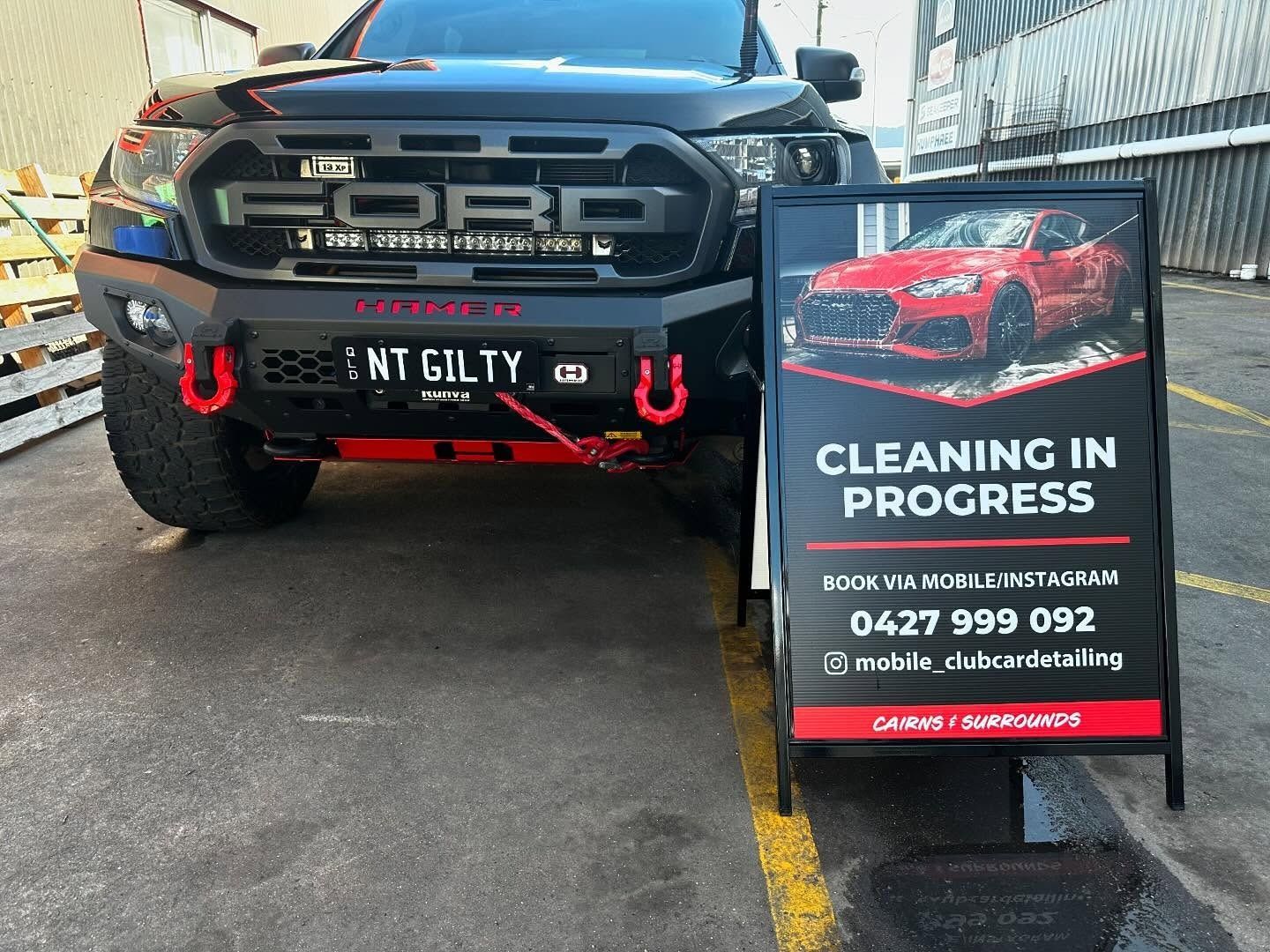 Black Ford Truck — Mobile Club Car Cleaning in Earlville, QLD