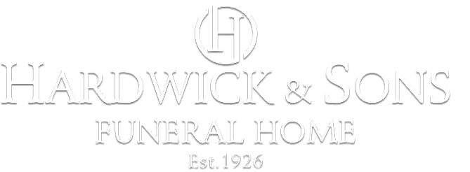 Hardwick & Sons Funeral Home logo. Text: "Hardwick & Sons" with a circular "H" above "Funeral Home, Est. 1926".
