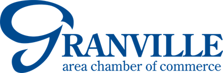 The logo for the granville area chamber of commerce