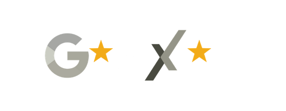 A google logo with three stars on a white background.