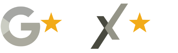 A google logo with three stars on a white background.