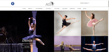 Screenshot of ACBallet Theatre website in Atlantic City NJ