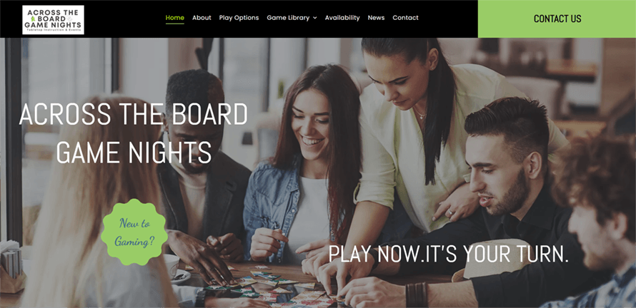 Family and friends playing a game at a table.