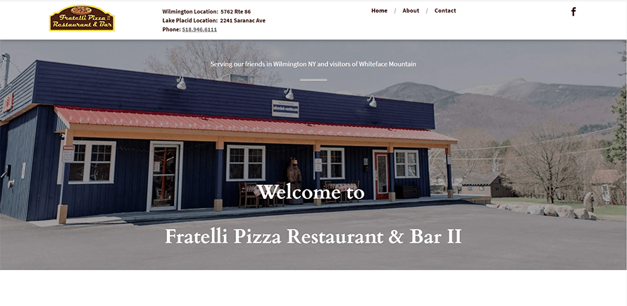 Example of a Restaurant Website created by Placid Web Designs