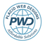 Placid Web Designs Logo with globe and the text Placid Web Designs around it.