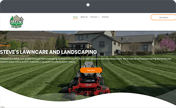 Screenshot of Steve's Lawncare and Landscaping website