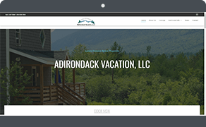 Screen shot of Adirondack vacation website maintained by Placid Web Designs