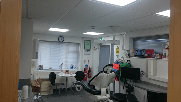 functional room with lighting