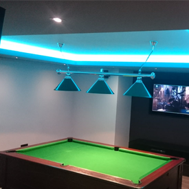 pool table with LED lighting
