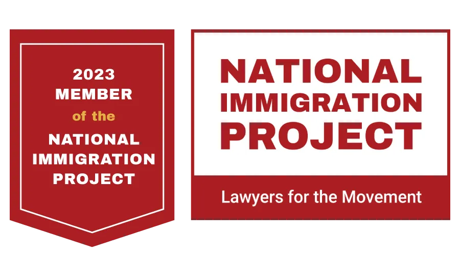 A logo for the national immigration project lawyers for the movement