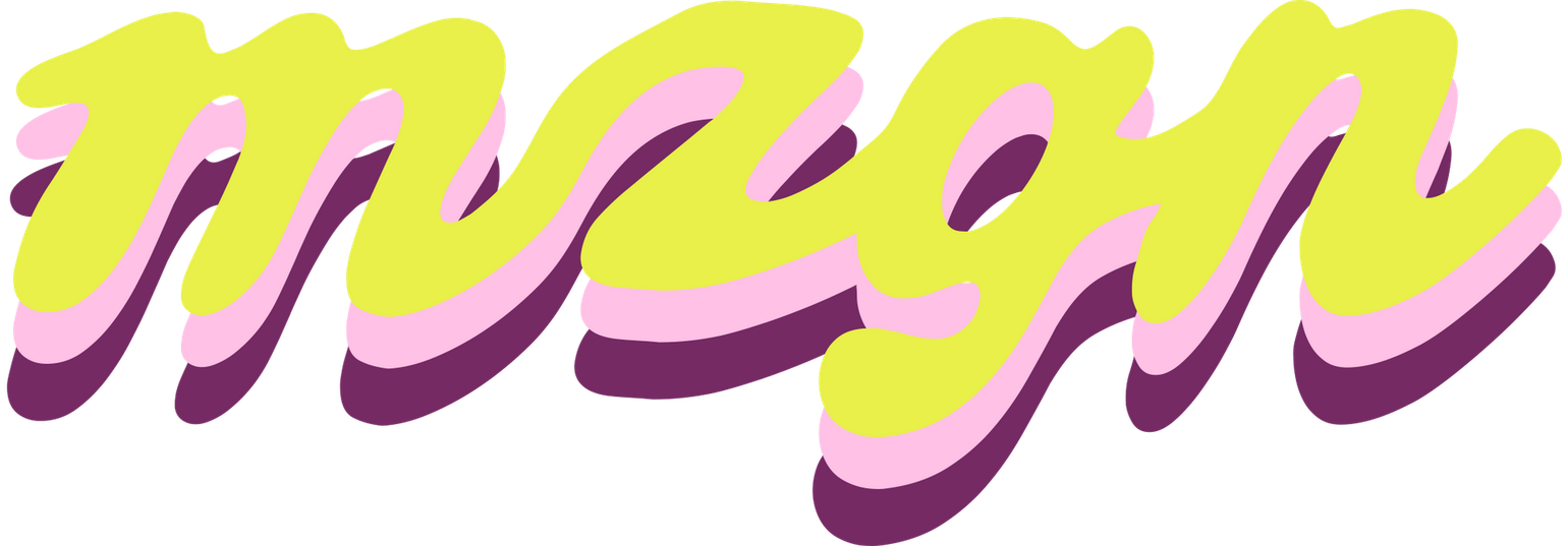 Das Wort „megan“ in gelber, pinker und violetter Graffiti-Schrift.