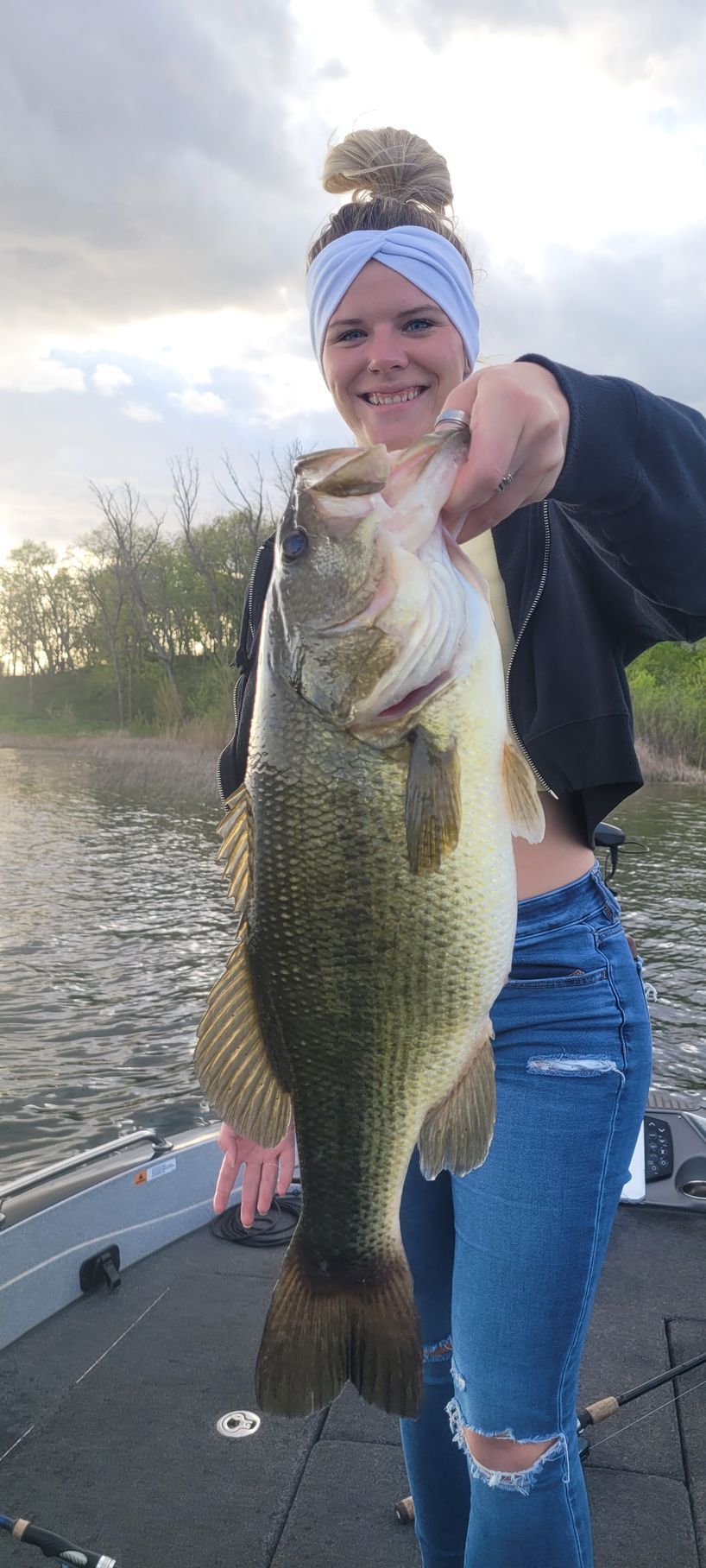 Largemouth bass fishing in the shallow coves of Lake Minnetonka.