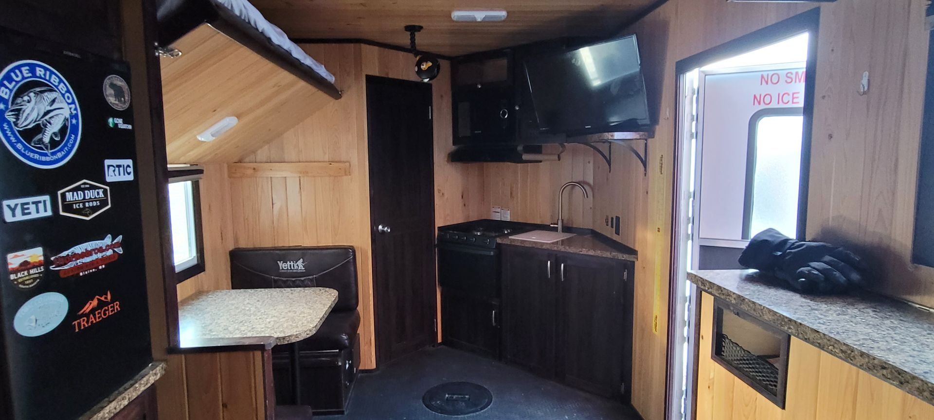 Modern ice house rentals on Lake Minnetonka, near Minneapolis, MN.