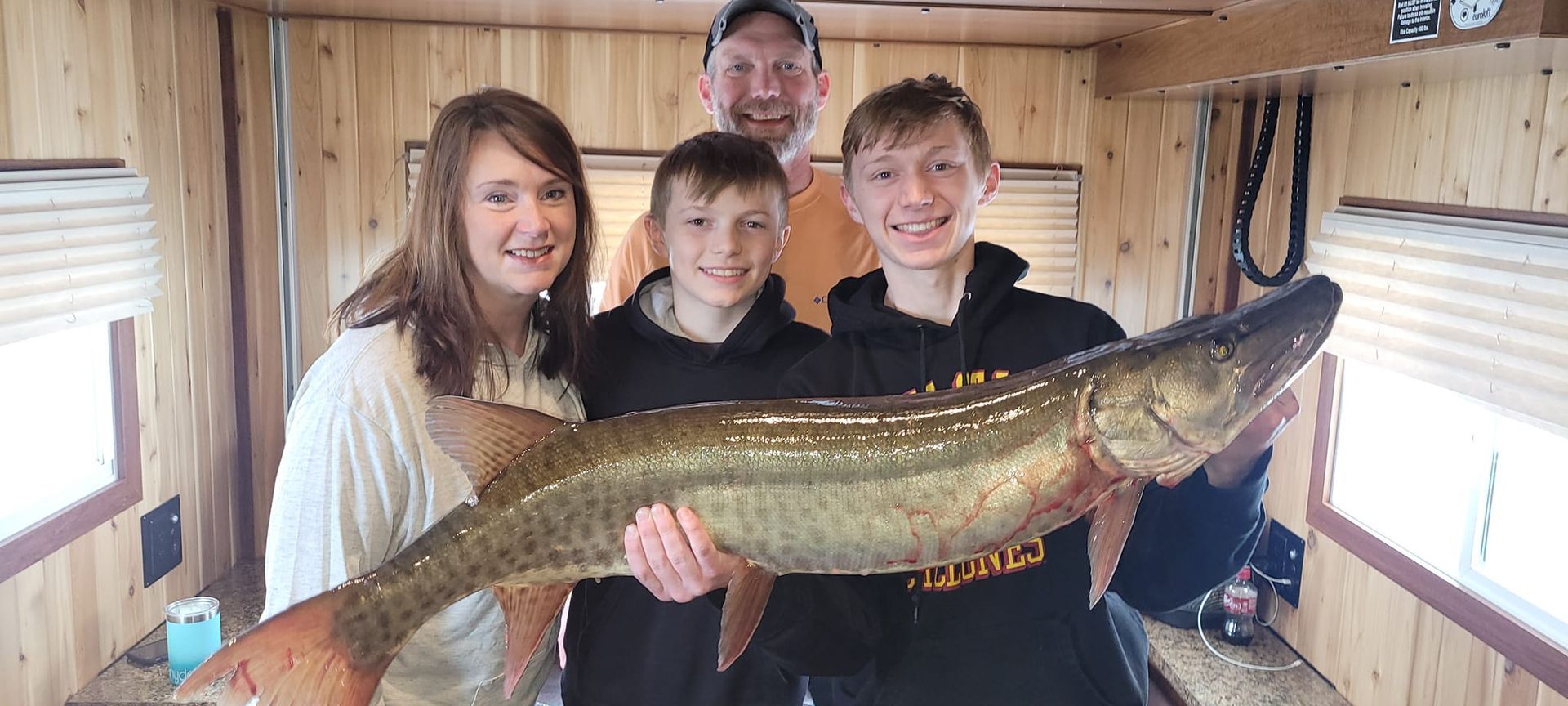 Musky caught through the Ice fishing Lake Minnetonka