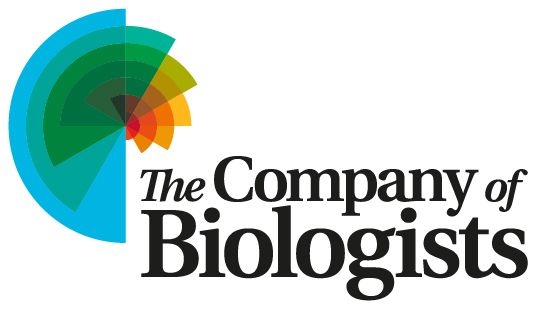 Logo of The Company of Biologists. A colorful circular graphic on the left, text on the right.
