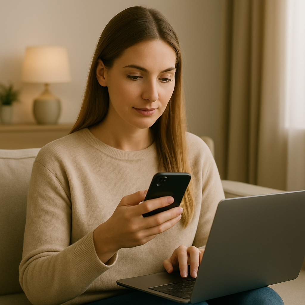 Diverse female patient consulting with dentist in modern dental office, reviewing educational materials on tablet device