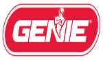 A red and white genie logo on a white background.