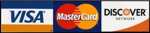 VISA, MasterCard, Discover credit card logos