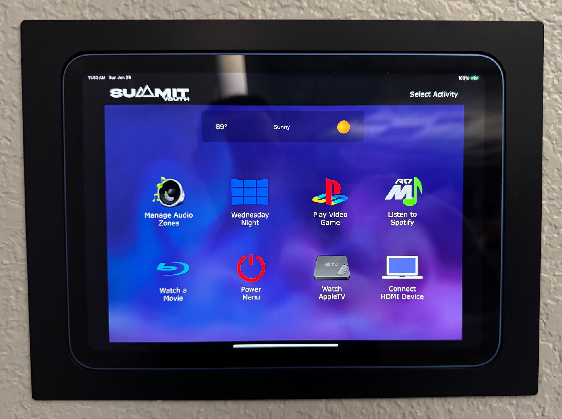 A tablet with a screen that says summit on it