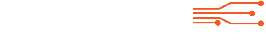 A white background with orange lines and arrows on it.