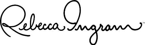 A black and white signature of rebecca ingram on a white background.